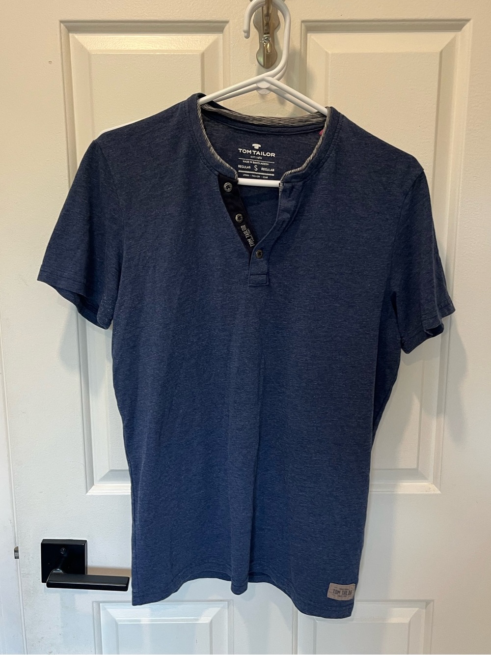 Tom Tailor Men's Short Sleeve Henley Tee in Navy